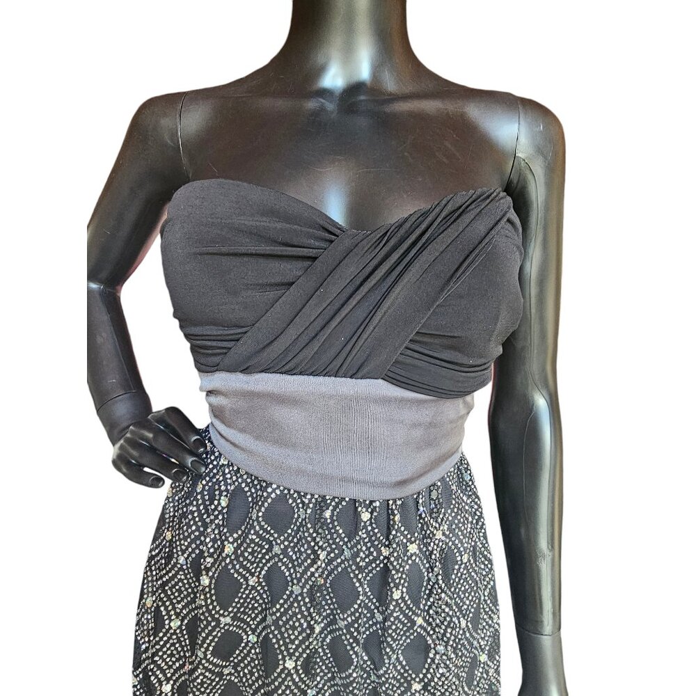 Black/Grey Shimmer Skirt Party Dress - BCX